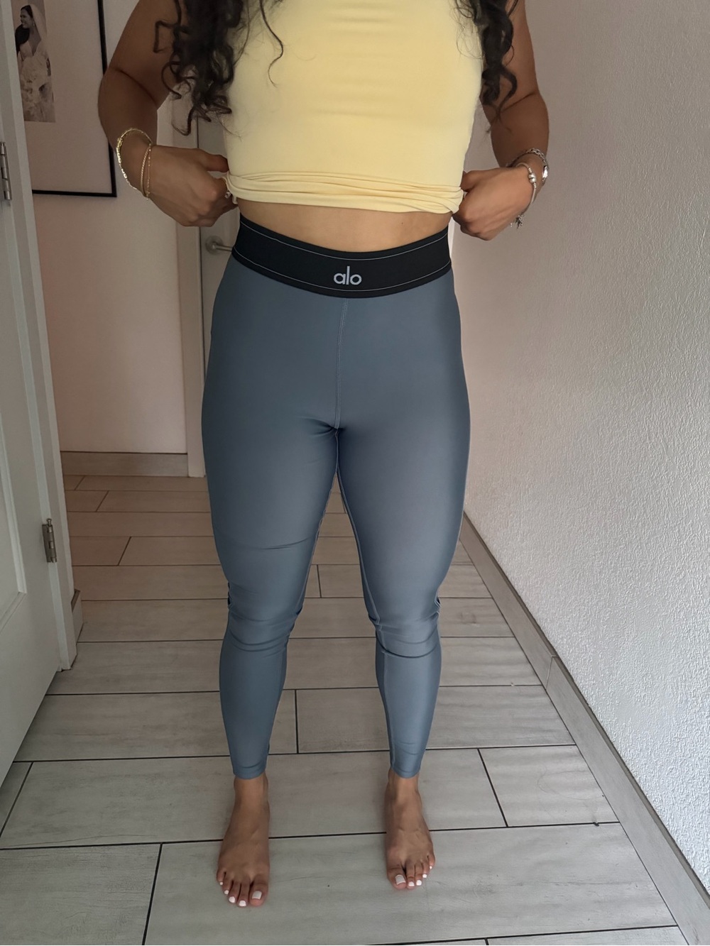 Alo High-Waist Steel Blue Leggings